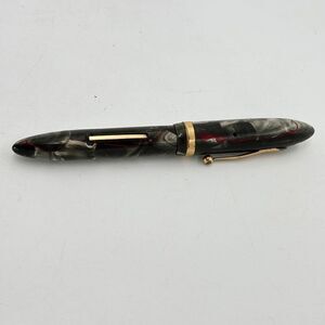 Vintage Sheaffer Balance Lifetime 14k Gold Nib, Grey Red Veins Fountain Pen